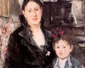 贝尔特摩里索特 - Portrait of Mme. Boursier and her Daughter